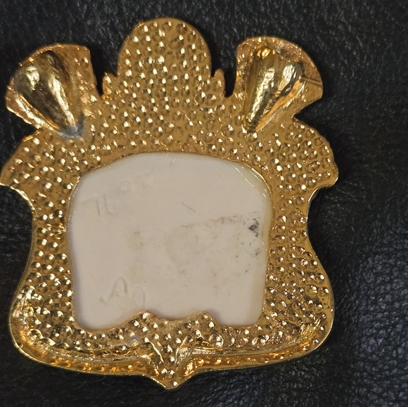 Cleopatra porcelain & gold vintage pendant - Picture 4 of 9